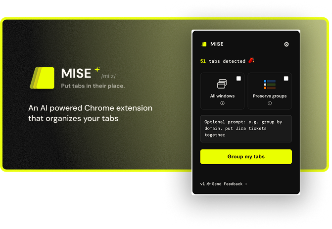 Mise — Put tabs in their place